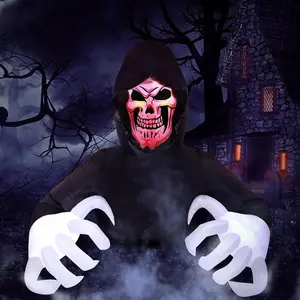 8FT Giant Inflatable Grim Reaper Halloween Yard Decor Spooky Outdoor Party Decoration，Perfect for Halloween Celebrations