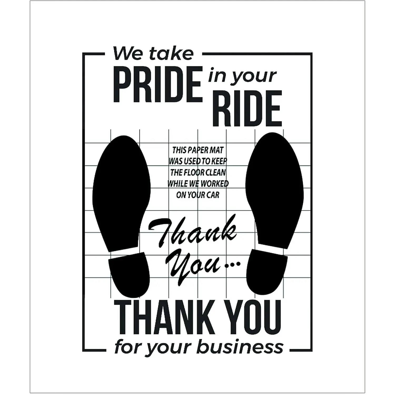 White  Paper Floor Mats : 50 count Disposable Floor  Auto  Automotive Mat Covers Protector Detailing Detail Wash Temporary Sticky 16x20inch, fzp202
