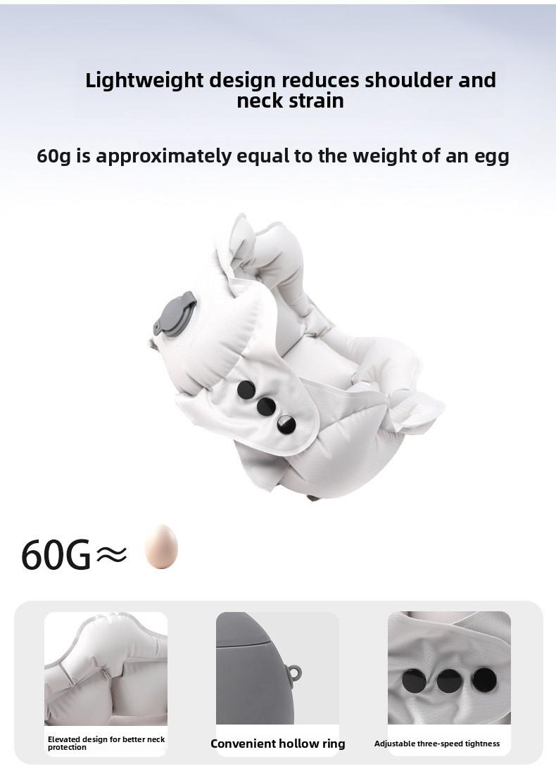 Inflatable U Shaped Neck Pillow for Travel Neck Support Portable Collapsible Travel Pillow for Airplane Car Train Comfortable Neck Cushion