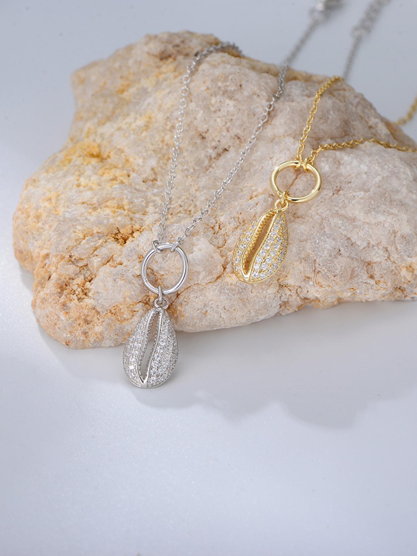 925 Sterling Silver Women's Elegant Shell Design Artificial Zircon Decor Adjustable Anklet, Exquisite Trendy Anklet, Chic Gorgeous Jewelry As Gift for Girlfriend