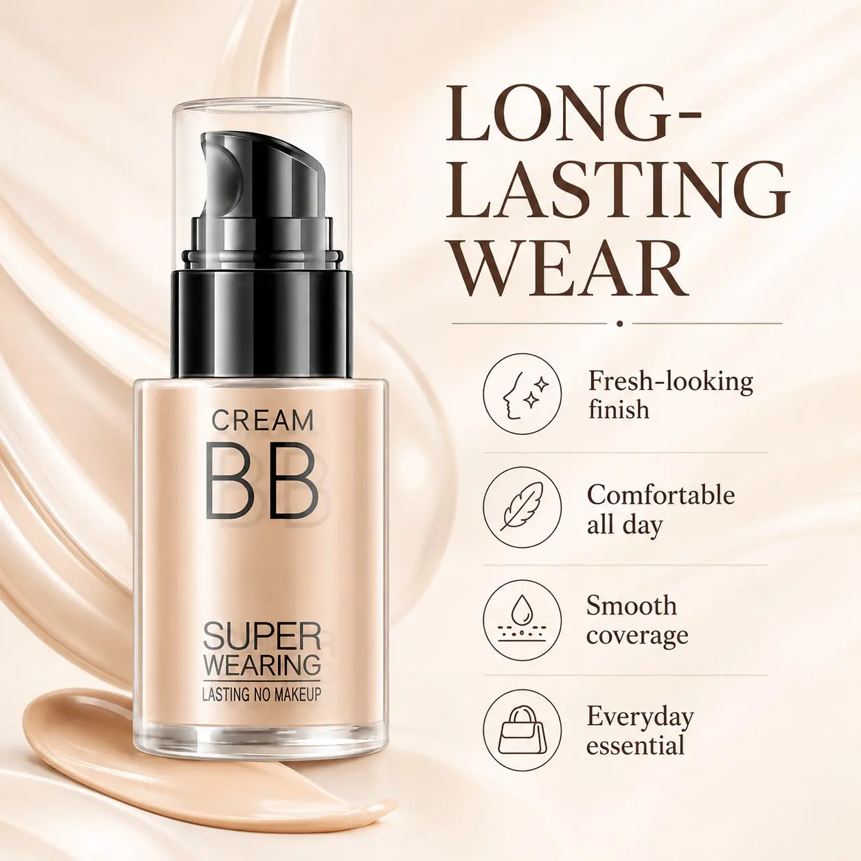 Lazy Person Foundation Miracle! One Swipe Brightening + Hydrating Long-Lasting Coverage, 3 Shades Available, Perfect Fit for Any Skin Tone
