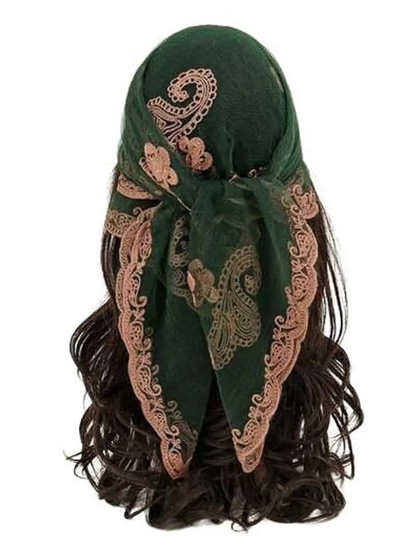 Spring Cashew Mesh Design Bandana, Boho Style Scarf, Floral Print Scarf, Floral Pattern Headscarf, Loose-Fit Shawl for Women, Fashion Shawl Wrap, All-Season Fashion Accessory