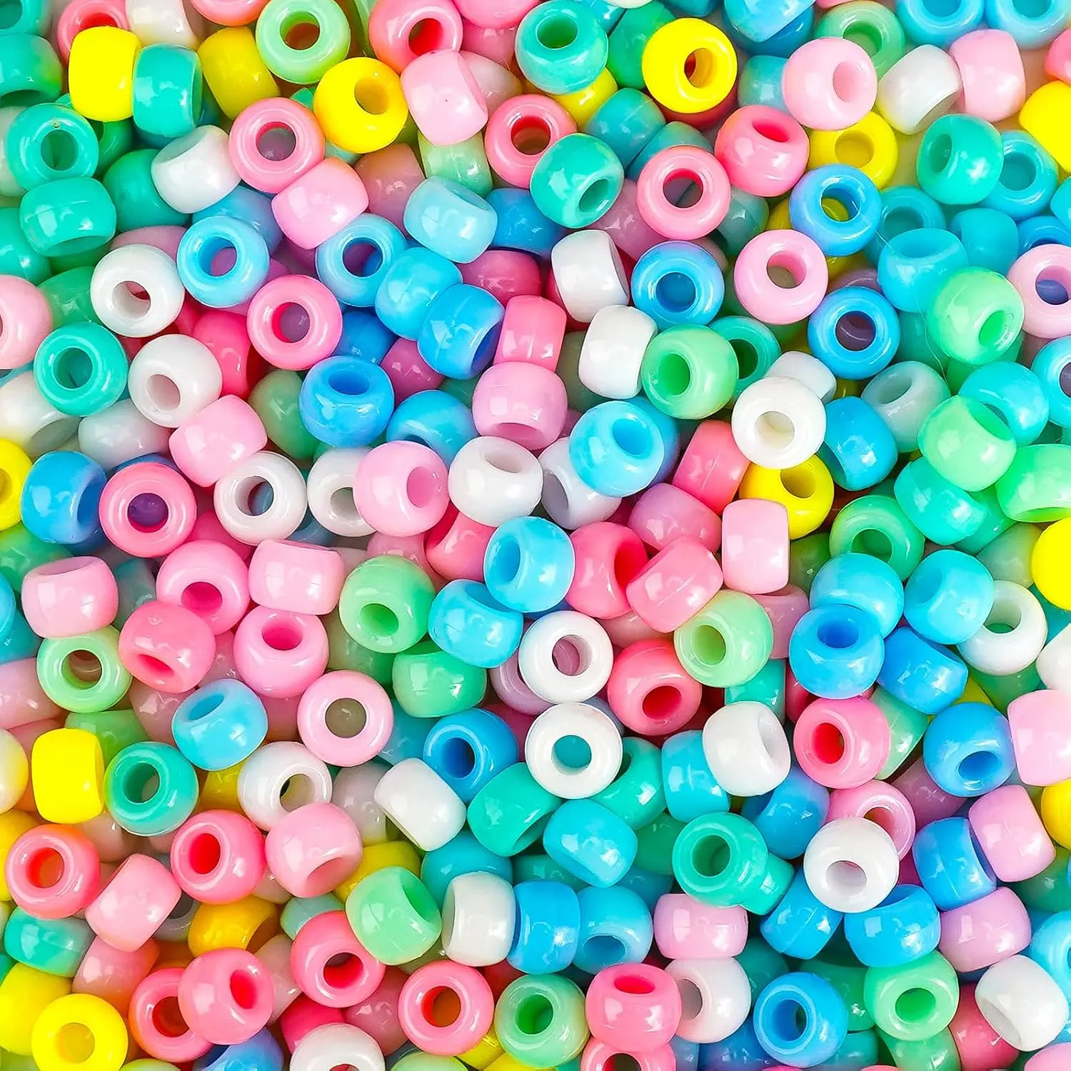 Pastel Pony Beads 1000+pcs  Kandi Beads Refill Plastic Pony Bead for DIY Crafts Braids Bracelets  Macaron Color |  Kandi Beads Refill Plastic Pony Bead for DIY Crafts Braids Bracelets  Macaron Color