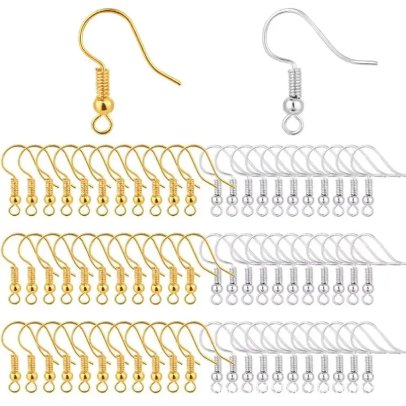 100/500Pcs Hypoallergenic Stainless Steel Earring Hooks, DIY Earwire Findings, Bulk Jewelry Making Supplies, Durable Earring Clasps for Handmade Earrings, Craft Accessories for Jewelry DIY Projects