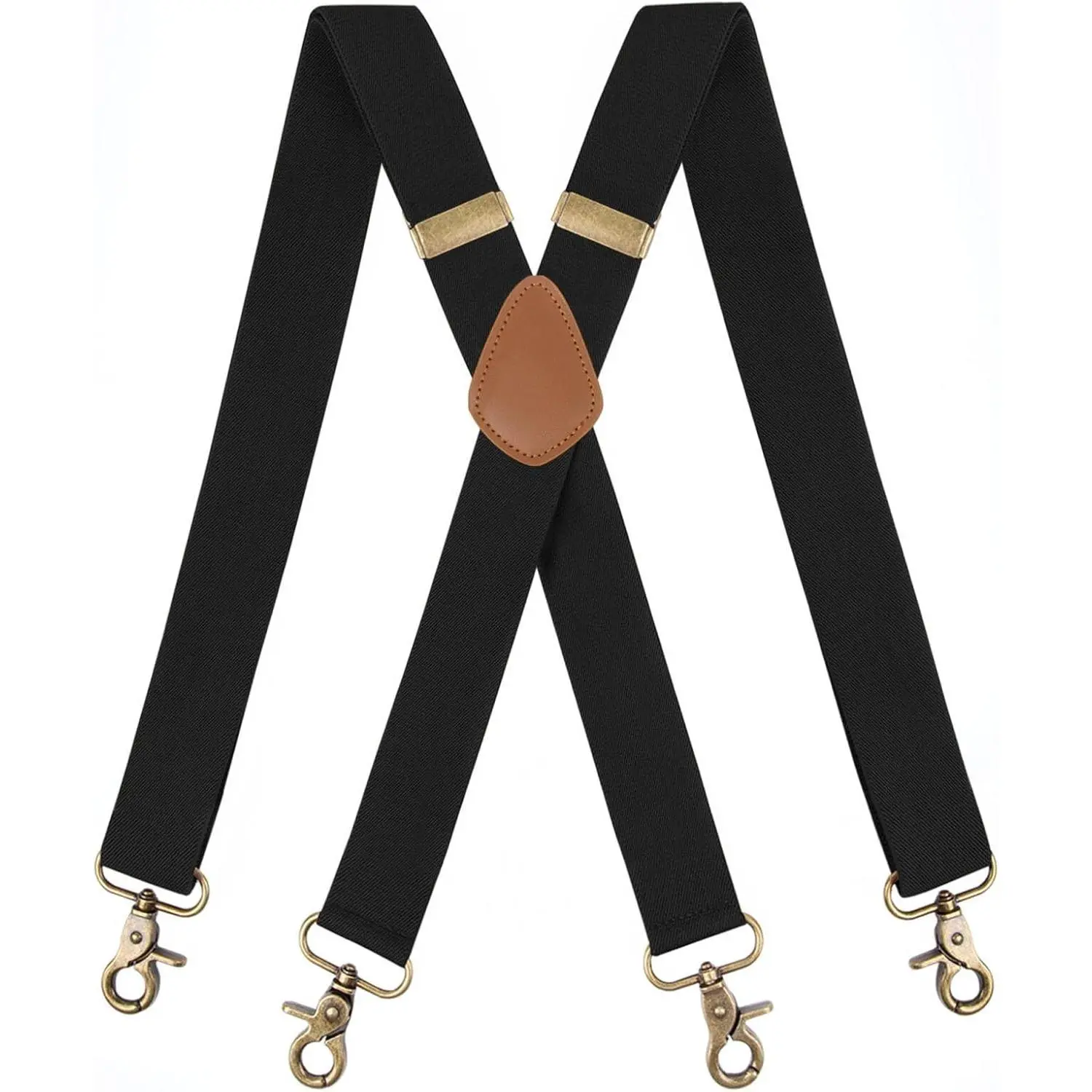Vintage Suspenders for Men Heavy Duty 4 Snap Hooks for Belt Loops Adjustable X Back Heavy Duty 1.4 In Adjustable Suspenders