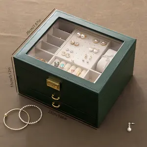 Multi-Layer Jewelry Storage Box, Large Capacity Ring Necklace Earring Bracelet Watch Organizer, All-In-One Jewelry Holder, Space-Saving Design