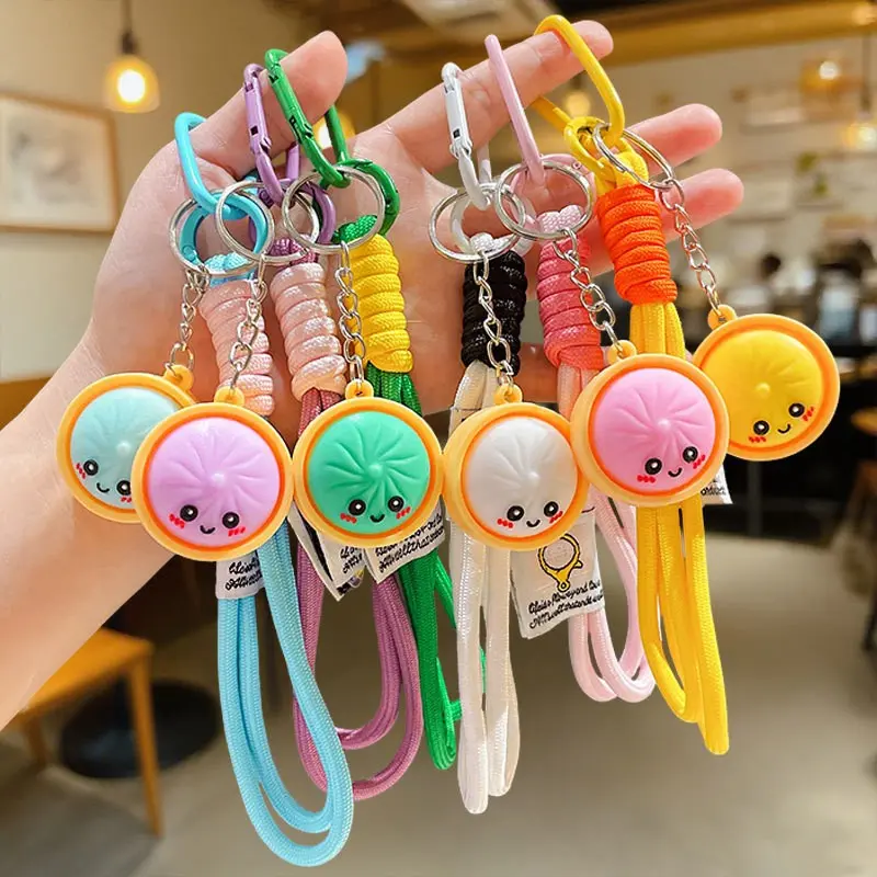4pcs/6pcs Kawaii Dumpling Cool Keychains - Squishy Fidget Stress Reliever Toys, Girly Keychain Birthday Gifts, Backpack Accessories for Sports & Outdoor Fan Shop Gaming Enthusiasts, Fidgets, Party Favor, Teenage Girls Gifts, Keychain Decor