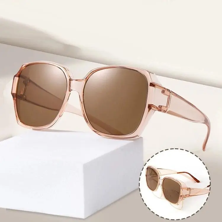 Fashion Round Polarized Sunglasses Cover Over Myopia Prescription Glasses Portable Men Women Vintage Fishing Driving Eyewear