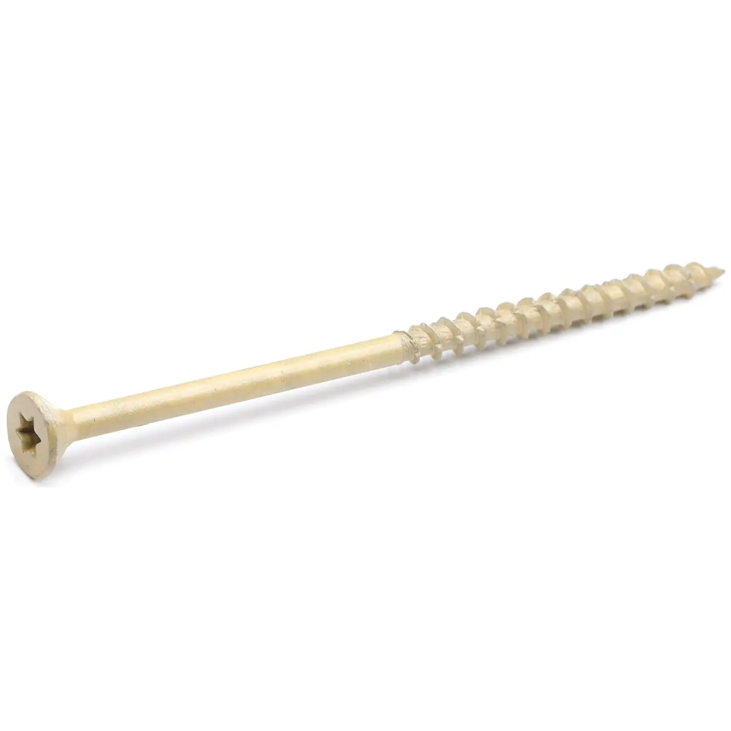 #10 x 4 Deck Screws 25 count, Tan Coated Exterior  Screws for  Treated Lumber, 1000-Hour Salt  Tested,  Drive, Type 17 Point, Self-Tapping Fasteners for Heavy Duty Framing