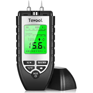 Digital Pin-Type Wood Moisture Meter Damp Tester for Wood Building Materials Firewood Walls Paper Floor Silver
