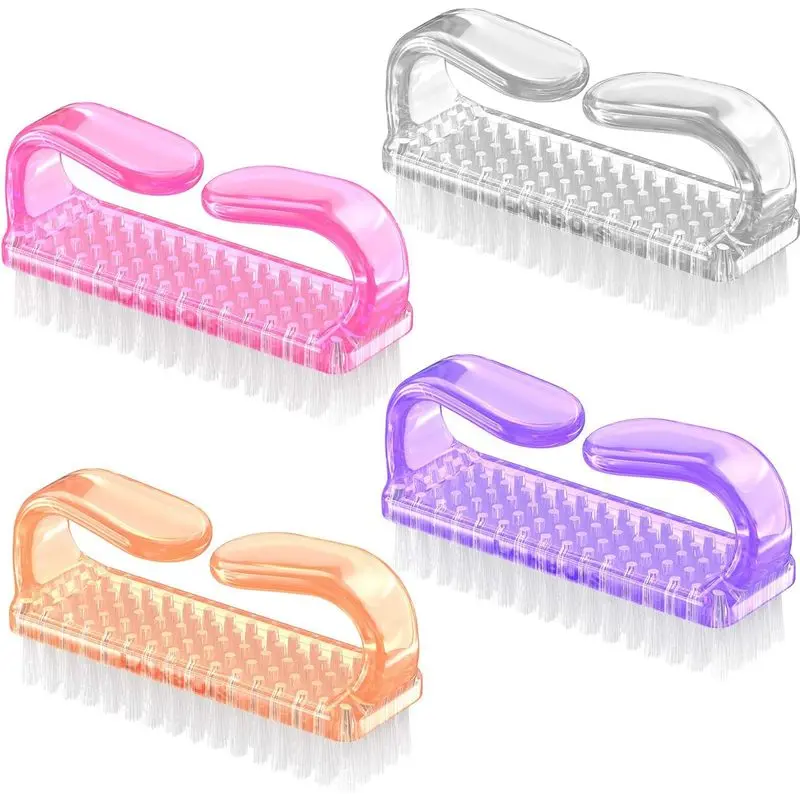 Handle nail brush, nail brush, fingernail cleaning and scrubbing set, suitable for toes and nails, unisex (4-piece set): Beauty and personal care