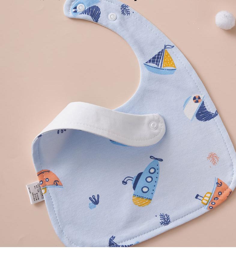 Baby U-shaped pure cotton bib, newborn waterproof spit-up towel, all-cotton ultra-soft adjustable bib