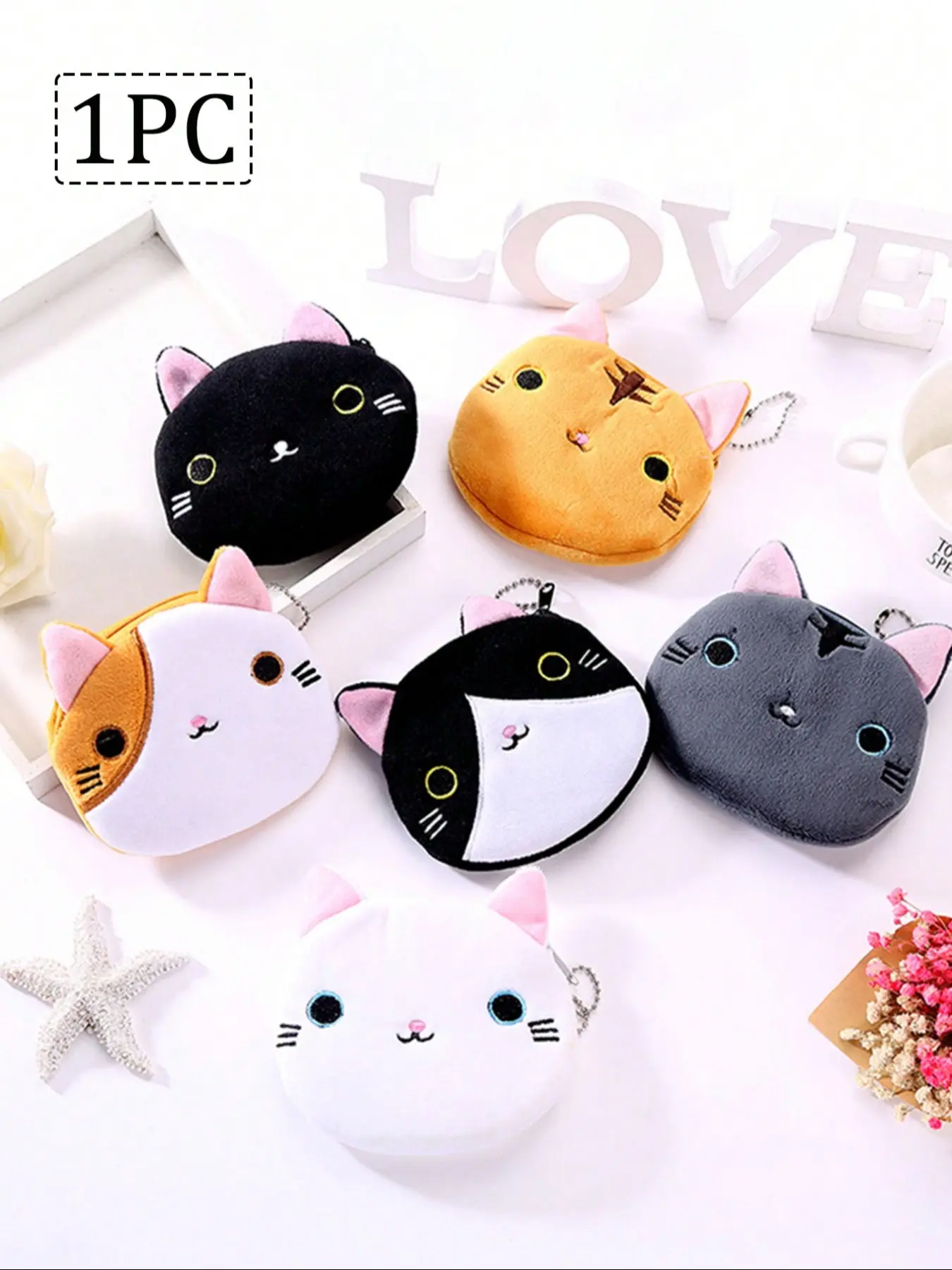 Cat Shape Wallet for Women, Small Coin Purse with Zipper, Daily Simple Fashion Casual Mini Bag, Birthday Gift for Mom, Teacher Present