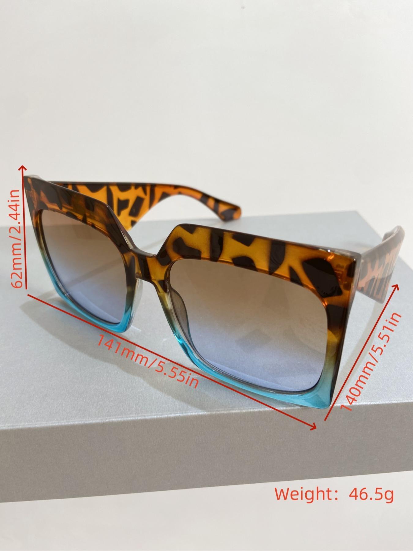 Unisex Street Style Oversized Square Frame Sunglasses, Trendy Tortoiseshell Frame Sunglasses for Everyday Use, Fashion Accessories for Outdoor Activities, Trendy Beach Eyewear