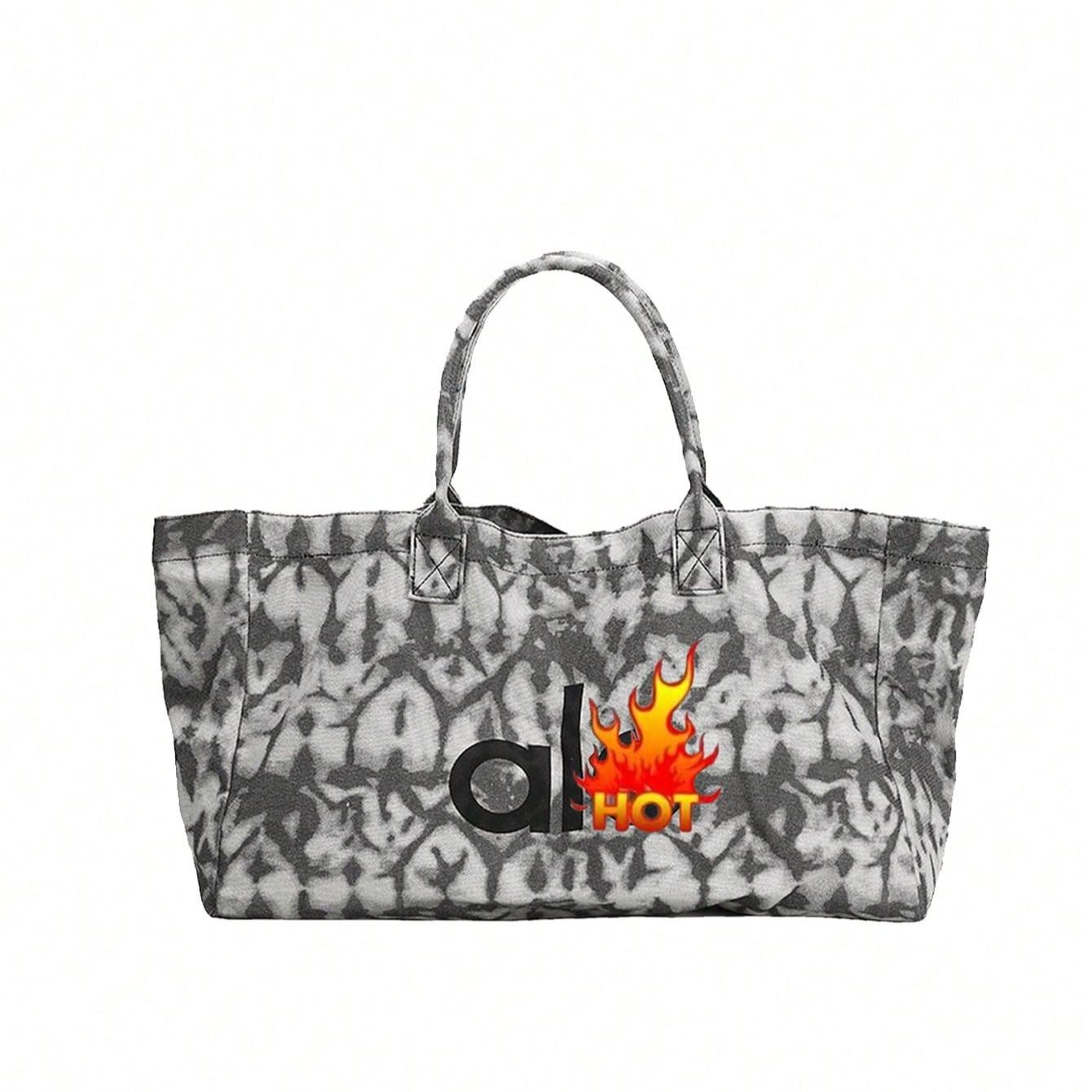 Yoga Mat Tote Bag Unisex Canvas Shoulder Bag, Large Capacity Gym Bag For Sports, Shopping, Traveling and Outgoing