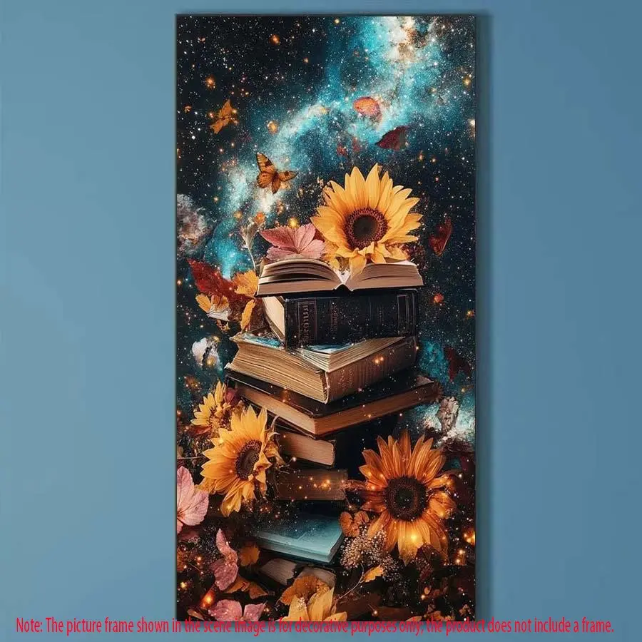 5D DIY Full Diamond Round Diamond Painting Kits - Diamond Art Painting Kit Book Sunflower Mosaic, Canvas - DIY Decorative Painting, Handicraft, Home Wall Decor, Perfect for Halloween, Christmas, Independence Day, Birthdays, and Anniversary Gifts.