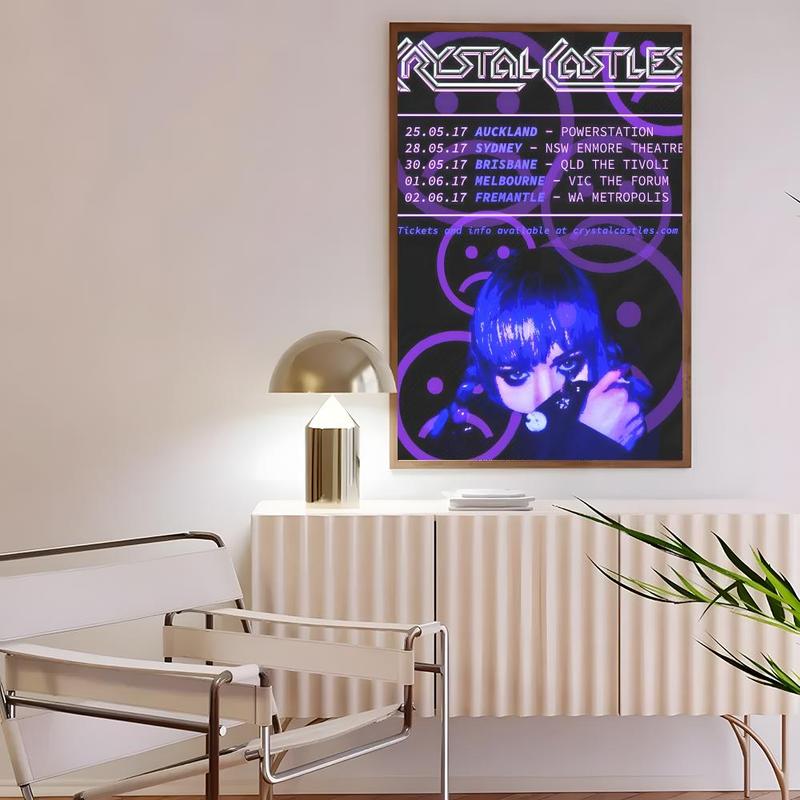 Synth-Pop Legends C-Crystal Castles Poster HD Waterproof Moisture-Proof Scratch-Resistant Durable Sticky Poster For Household Living Room Bedroom Corridor Cafe Bar Wall Decor & Gift