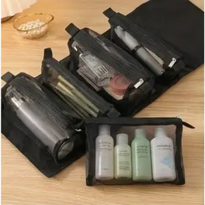 Women's Travel Makeup Organizer – Mesh Cosmetic Case for Brushes, Lipsticks, and Beauty Tools