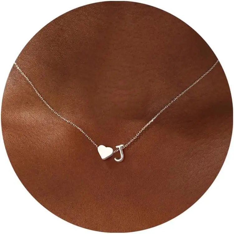 Heart Initial Necklace for Women Teen Girls - 18K Gold Plated Letter A-Z Pendant Necklace Dainty Heart Necklaces Tiny Initial Necklaces Birthday Gifts for Women Jewelry
