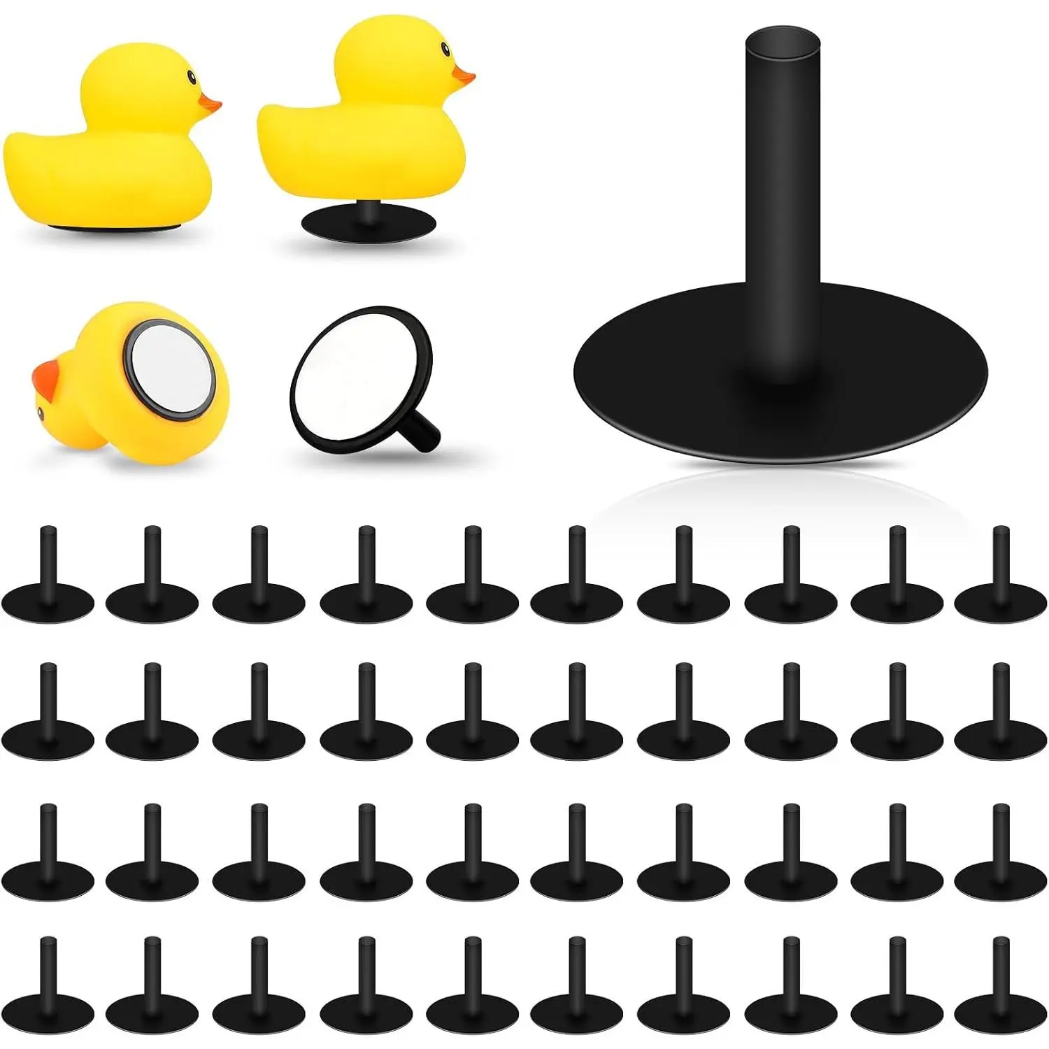 40 count Duck Plugs Mount With Double Sided Stickers - Holder for   Fixed Display -  for  Lover for Various Rubber Ducks (Excluding Rubber Duck)