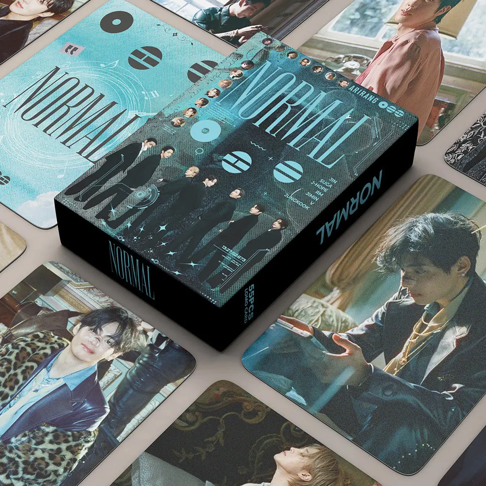 55 Pcs Kpop Boy Group Lomo Cards, Fan‑Made New Album Inspired Photocard Set, Collectible Photo Cards for Fans Gift & Collection