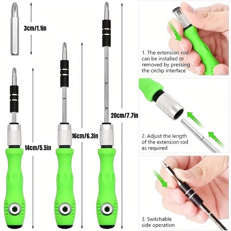 32-in-1 Precision Screwdriver Set with Magnetic Bits  Ergonomic Green Handle, Multi-Functional Repair Kit for Electronics, Glasses, Jewelry & More, Includes 32 Bits & Organizer Case, Electronics Repair Kit|Ergonomic Design|Durable Handle, S