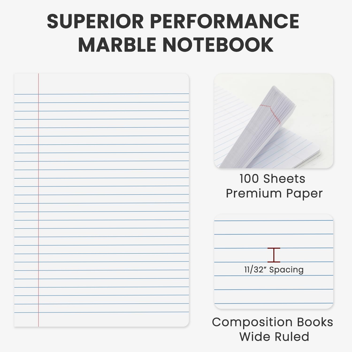 Marble Composition Notebook, 5-Pack Bulk Composition Notebooks Wide Ruled, 100 Sheets (200 Pages) 7-1/2" x 9-3/4" Marble Notebooks Wide Ruled, Classroom Haves-School Supplies College. Marble Composition Notebook, 5-Pack Bulk Composition Notebooks Wide Ruled, 100 Sheets (200 Pages) 7-1/2" x 9-3/4" Marble Notebooks Wide Ruled, Classroom Haves-School Supplies College.