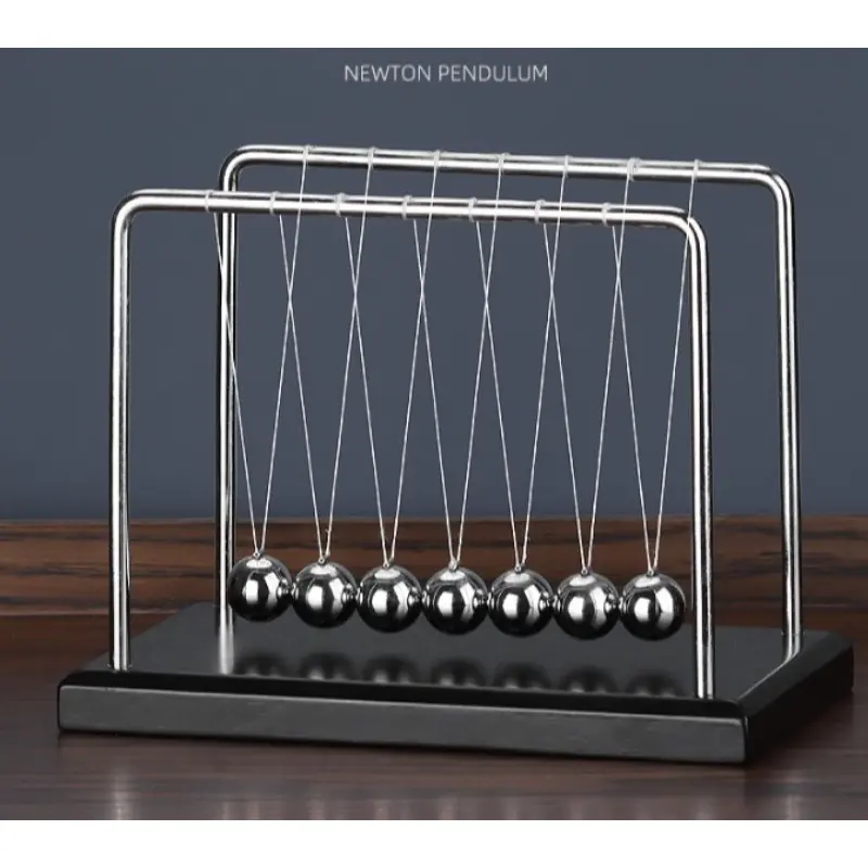 Seven-ball Newton's cradle desktop ornament, solid wood decorative collision ball