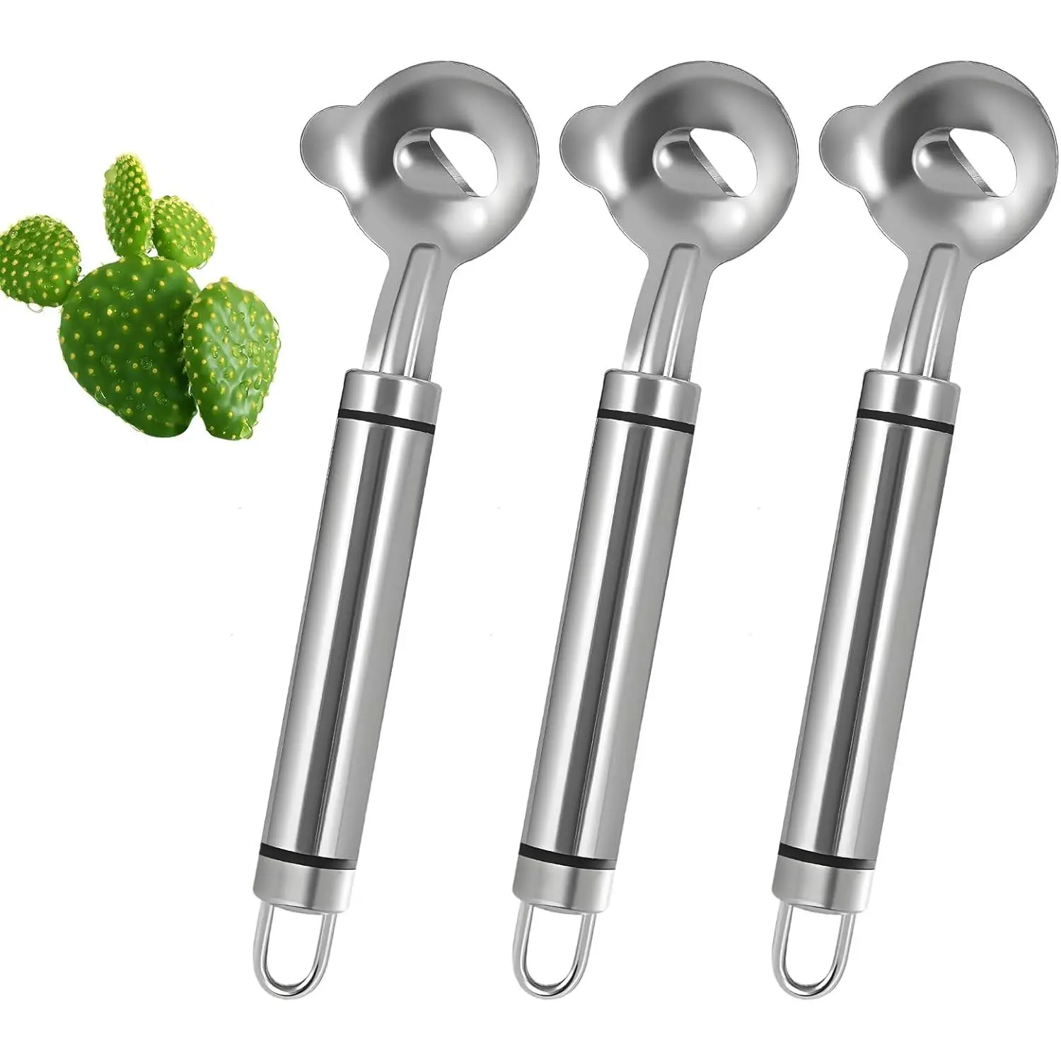 3 count Cactus Peeler Tool – Cactus Peeling Spoon, Pelador de Nopales, Multi-Function Nopal Cactus , Stainless Steel Nopales Peeler with   for Peeling Nopales and Noodle
