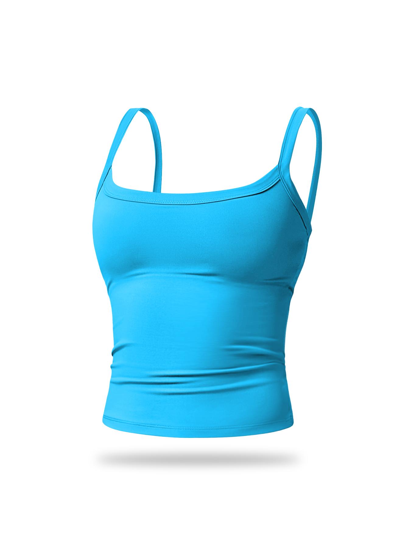 Women's Solid Color Wireless Sports Tank Top, Quick-Drying, Breathable, Comfortable Sports Vest, Ladies Sportswear for Indoor and Outdoor Wear, Workout Clothes for Women