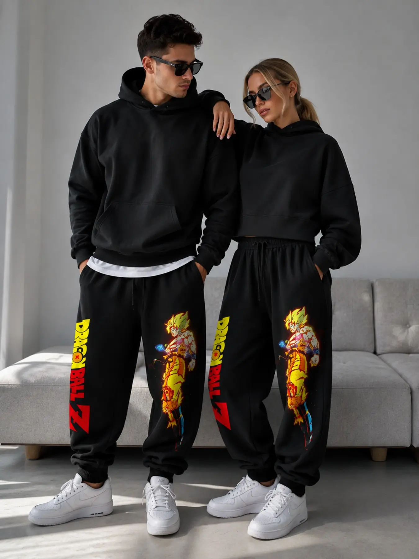 Anime Graphic Casual Pants, Men's Heavyweight Pants, Women's Skinny Jogger with Drawstring Waist, Pocket Sport Pant, Active Athletic Workout