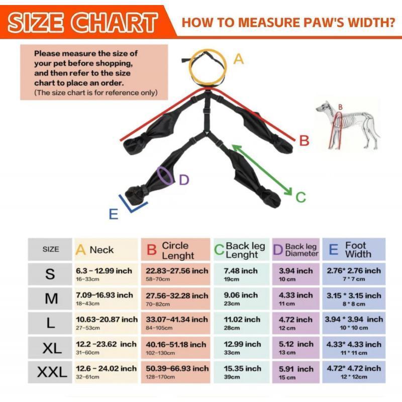 2025 NEW Dog Harness Boots - Large Dog Rain Boots with Leg Straps, Waterproof Winter Snow Pants & Non-Slip Reflective Paw Protectors for Walking and Hiking