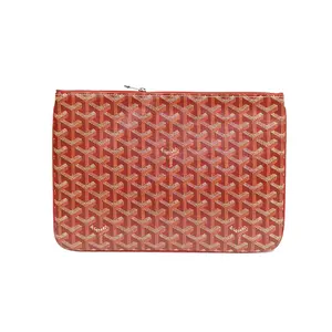 Pre-owned Goyard Red PVC Monogram All over Print ZipperP226359089