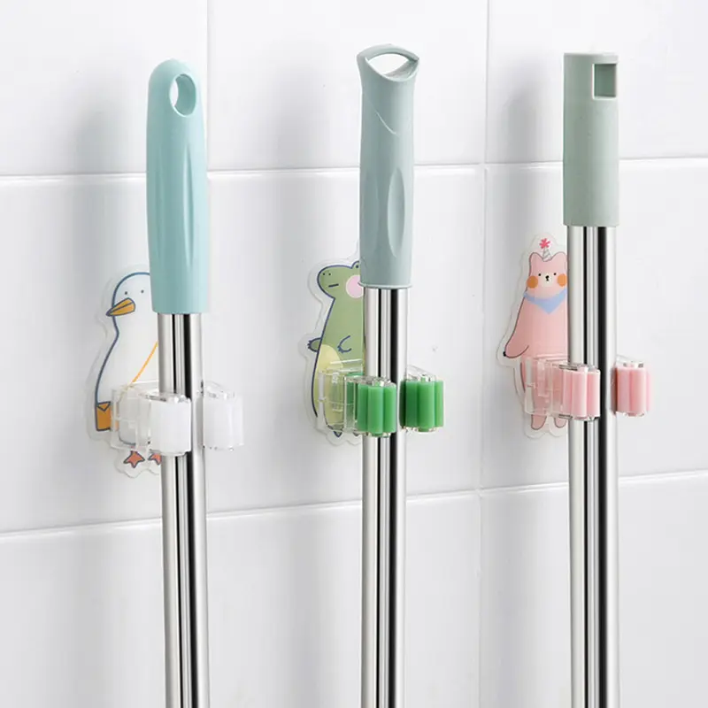 mop holder, broom holder, wall mounted mop holder, broom organizer, cleaning tool organizer, mop and broom organizer, laundry room organization, cleaning supplies organizer