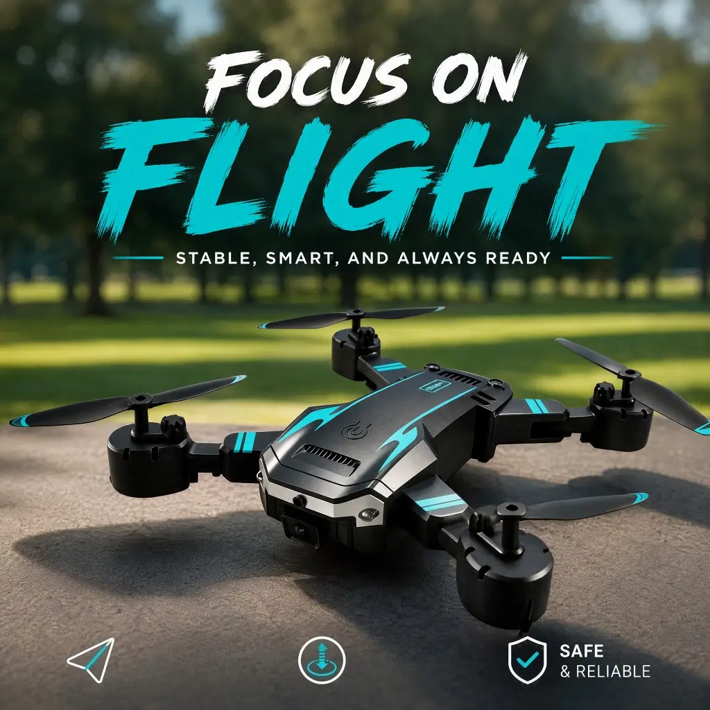 S6 RC Quadcopter Drone Toy - Outdoor Recreational RC Flying Toy for Leisure Play, Available in Blue & Orange, Drones