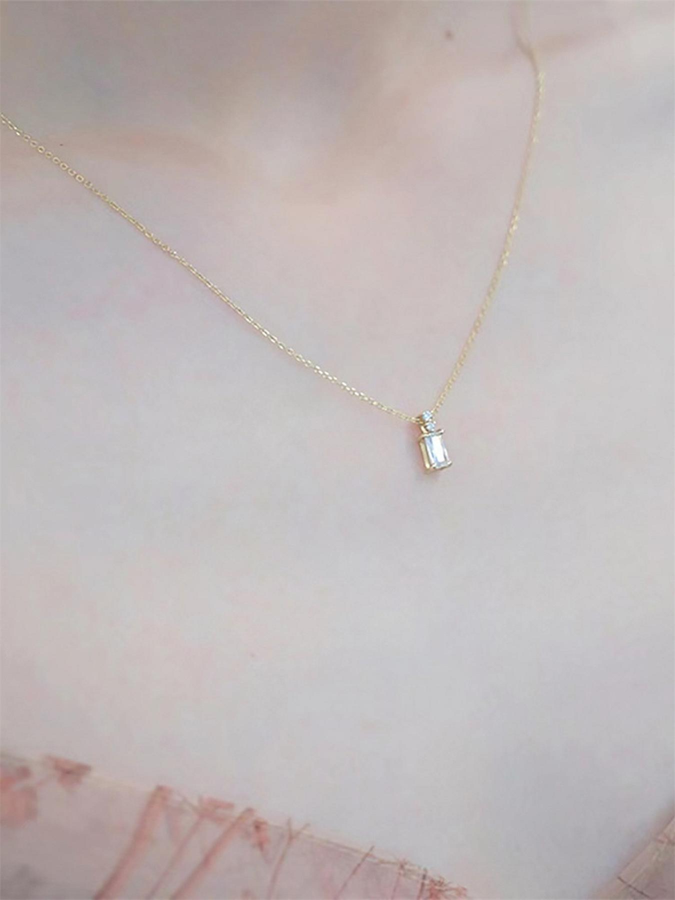 Women's Elegant Rhinestone Decorated Pendant Necklace, Exquisite Trendy Pendant Necklace, Chic Fashion Necklace As Gift for Girlfriend, Dainty Necklace, Letter Necklace