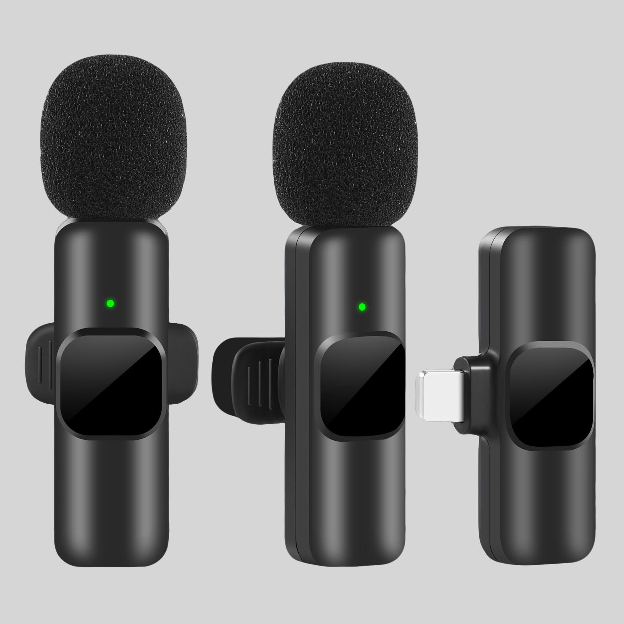 Professional Wireless Collar Clip Microphone for iPhone/iPad/Android Smartphones, Omnidirectional Condenser Recording Mic for Interview Vlogging Video Podcasts