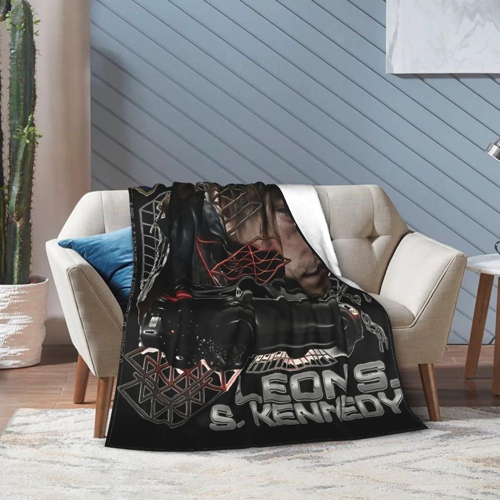 Residents Evils Leon S. Kennedy Throw Blanket Super Soft Pattern Blanket  For Living Room Camping Flannel Bedspread Bed Cover A multi-functional and beautiful blanket suitable for decoration, use and as a gift. Add some fun to your home