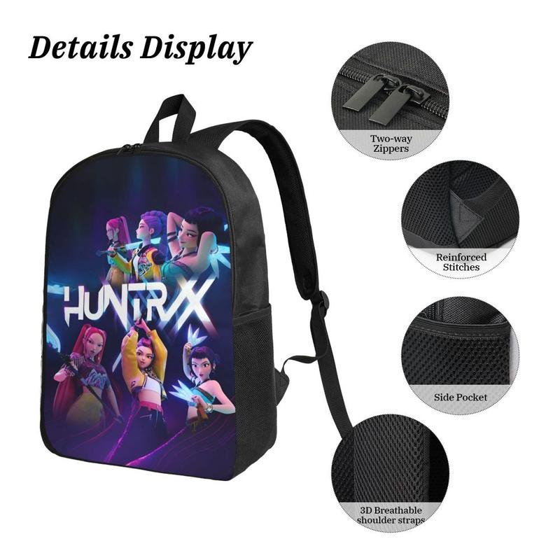 Huntrix K-pop Demon Hunters Kids Backpack Lunch Box Pencil Boxes for ...