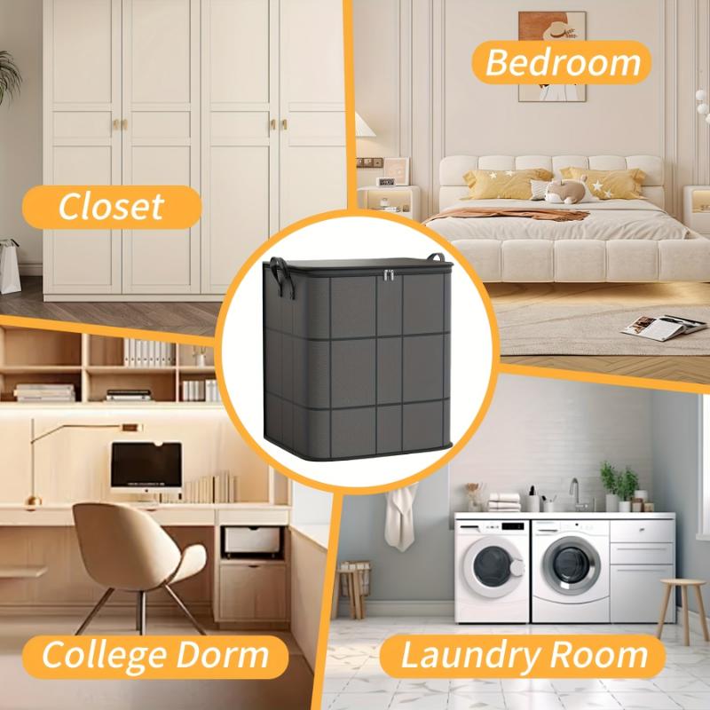 Large Capacity Clothes Storage Bag Stackable Storage Box Quilt Storage Bag Under Bed Storage Container Blanket Storage Clothes Organizer Bedroom, Organizer, Organizer, Home Storage, White T-shirt for Women, Black Pants for Women, Women'S Wi