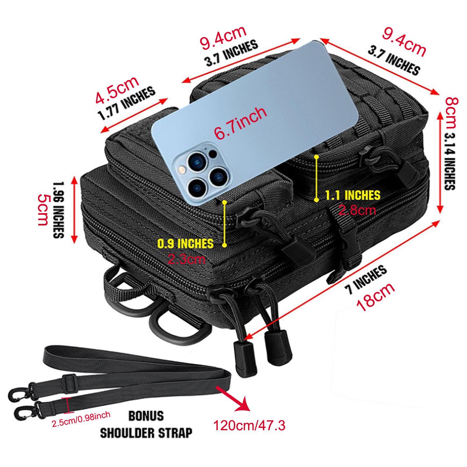 Multifunctional Pocket Fanny Pack, Waterproof Wear Belt Bag, Tactical Waist Bag, Shoulder Bag for Outdoor Sports