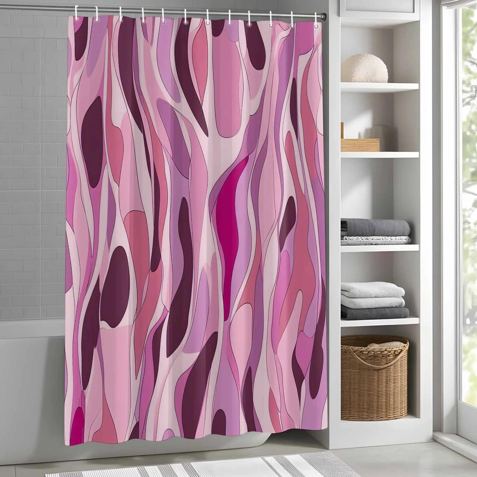 Modernism Style Fabric Shower Curtain Water Ripple Washable Shower Curtains for Bathroom, Waterproof Bath Curtain with Hooks Home Decor 72x72in Modernism Style Fabric Shower Curtain Water Ripple Washable Shower Curtains for Bathroom, Waterproof Bath Curtain with Hooks Home Decor 72x72in