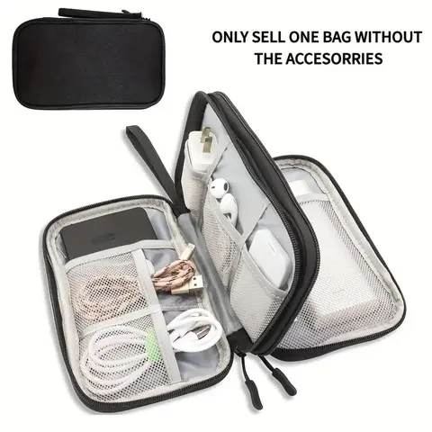 Electronic Accessories Storage Bag, Waterproof Cable Organizer, Travel Essentials Storage Pouch, Travel Gadgets, Easy To Carry Storage Bag for Home & Travel, Travel Necessities
