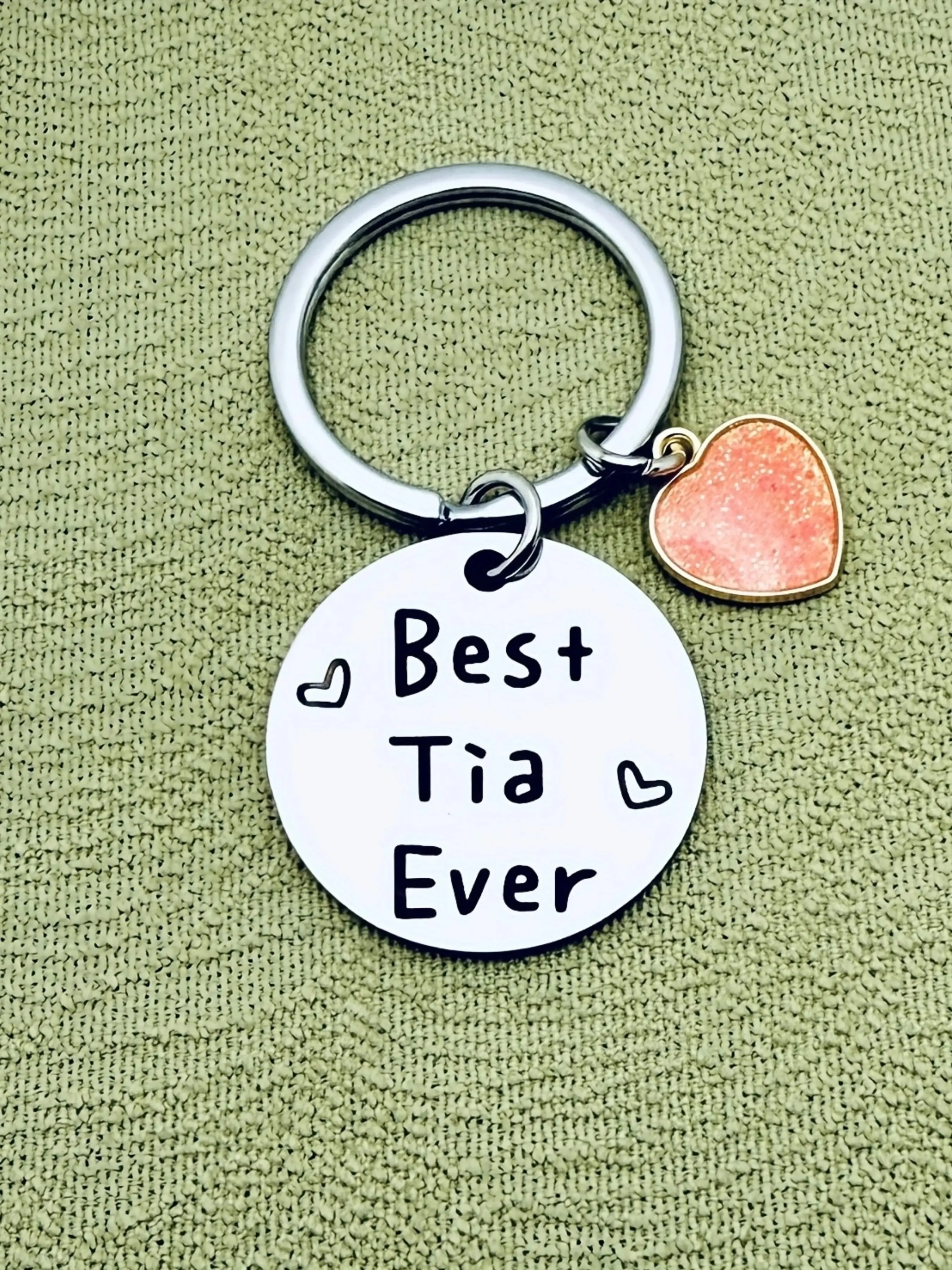 1Pc，Tia Gift Keychain, Keyring, Best Aunt Gift Ever, Birthday Christmas Mother's Day Present, Heartfelt Keychain for Aunts, Perfect Souvenir