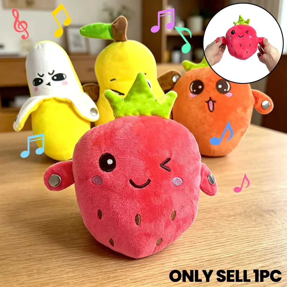 Interactive Fruit Piano Doll, Fun Sensory Toy, Solo or Duo Game Stuffed Animal, Parent-Child Interaction, Creative Kids Gift, Asmr Stress Relief