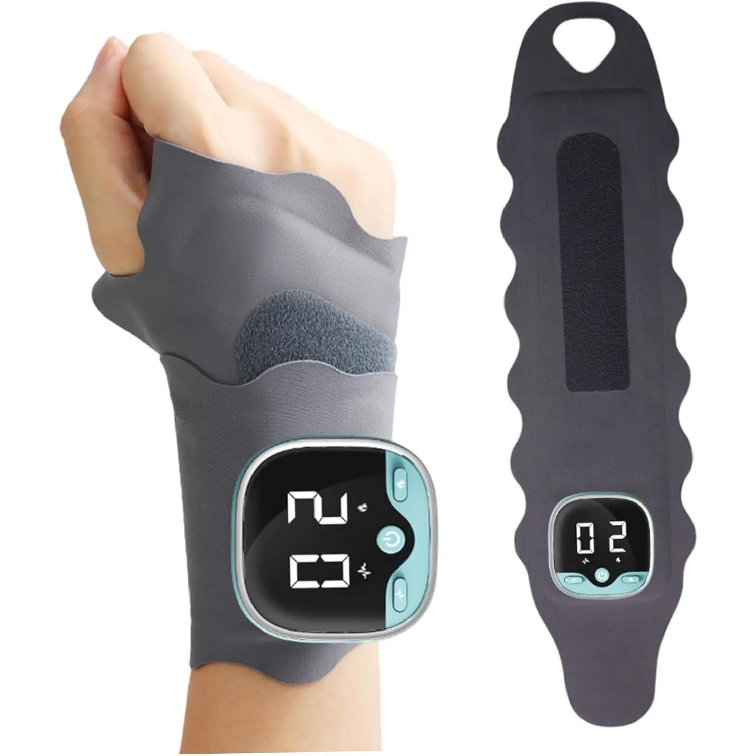 Hand Massager, Wearable Wrist Massager 5 Massage Modes, 9 Intensitys Levels, 3 Heat Settings, Cordless & Rechargeable for Daily