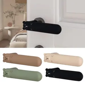 Cute Silicone Door Handle Cover Anti-Slip Anti-Static Door Knob Cover Anti Collision Silent Kids Safety Doorknob Protector Home