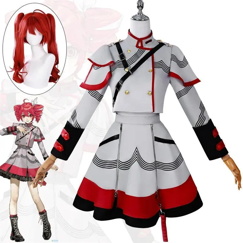 Women's Kasane Teto Cosplay Costume, Adult Carnival Uniform for Halloween Masquerade, Anime Game Outfit with Women's Clothes Accessories Set