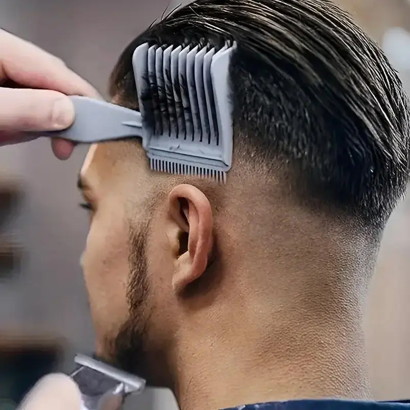 Professional 3-in-1 barber comb set with long anti-slip grip, heat-free for precise sectioning. Dads can cut hair for whole family conveniently and skip expensive in-store barber service.
