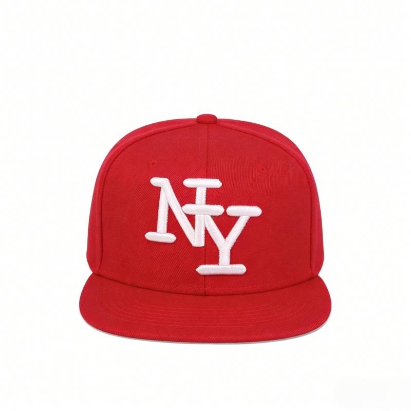 Flat-brim baseball cap with 3D NY embroidery, fully enclosed flat-brim cap, unisex, suitable for street dance, large head circumference hat